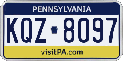 PA license plate KQZ8097