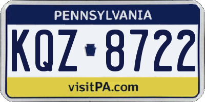 PA license plate KQZ8722