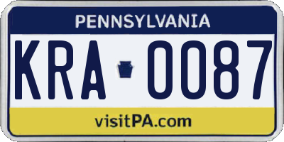 PA license plate KRA0087