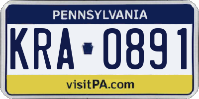 PA license plate KRA0891