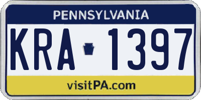 PA license plate KRA1397