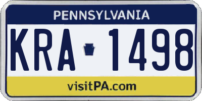 PA license plate KRA1498