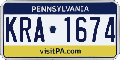 PA license plate KRA1674