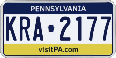 PA license plate KRA2177