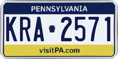 PA license plate KRA2571