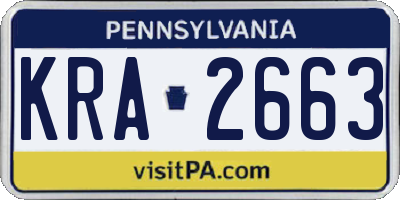 PA license plate KRA2663