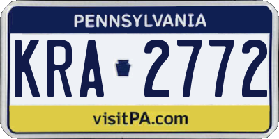 PA license plate KRA2772