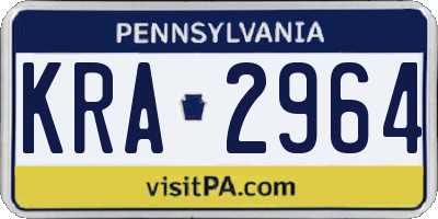 PA license plate KRA2964