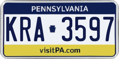PA license plate KRA3597