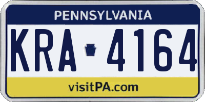 PA license plate KRA4164