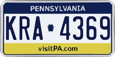 PA license plate KRA4369