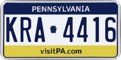 PA license plate KRA4416