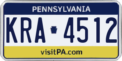 PA license plate KRA4512