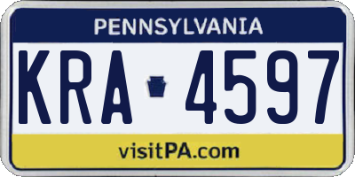 PA license plate KRA4597