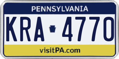 PA license plate KRA4770