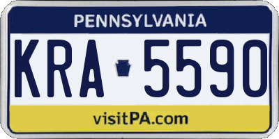 PA license plate KRA5590