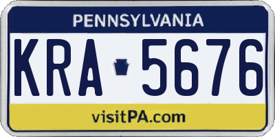PA license plate KRA5676