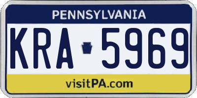 PA license plate KRA5969