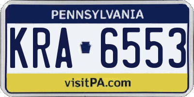 PA license plate KRA6553