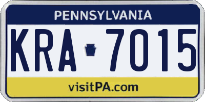 PA license plate KRA7015