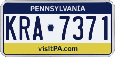 PA license plate KRA7371