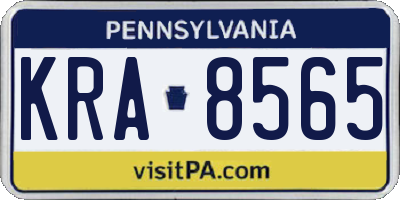 PA license plate KRA8565