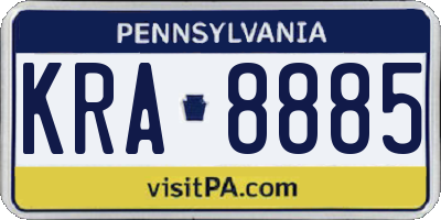 PA license plate KRA8885