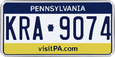 PA license plate KRA9074