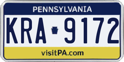 PA license plate KRA9172