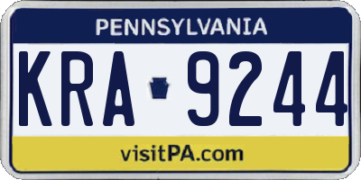 PA license plate KRA9244