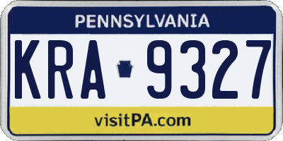 PA license plate KRA9327