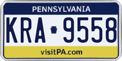 PA license plate KRA9558