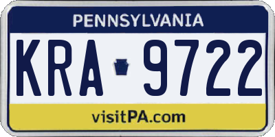 PA license plate KRA9722