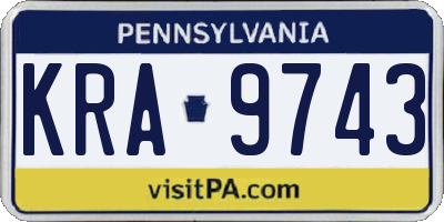 PA license plate KRA9743