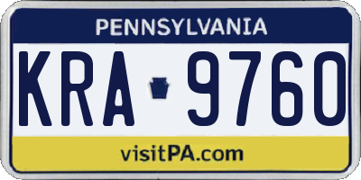 PA license plate KRA9760