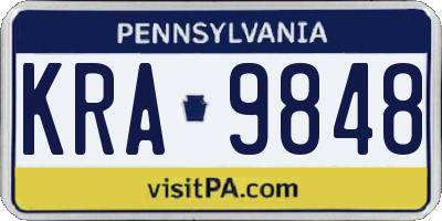 PA license plate KRA9848