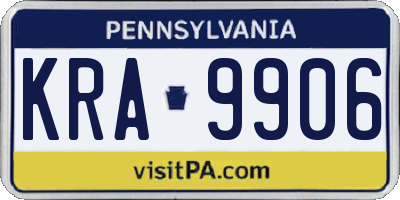 PA license plate KRA9906