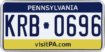PA license plate KRB0696