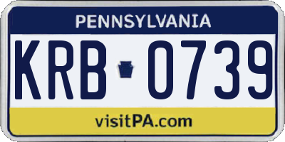 PA license plate KRB0739