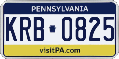 PA license plate KRB0825