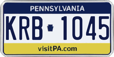 PA license plate KRB1045