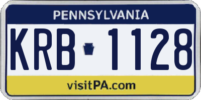 PA license plate KRB1128