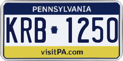 PA license plate KRB1250