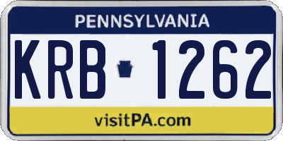 PA license plate KRB1262