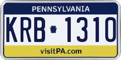 PA license plate KRB1310