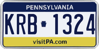 PA license plate KRB1324