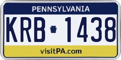 PA license plate KRB1438