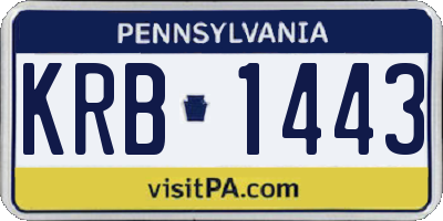 PA license plate KRB1443