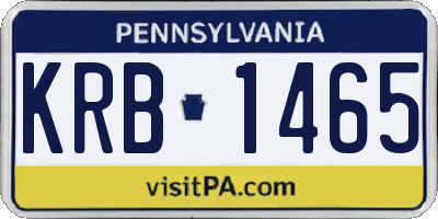 PA license plate KRB1465