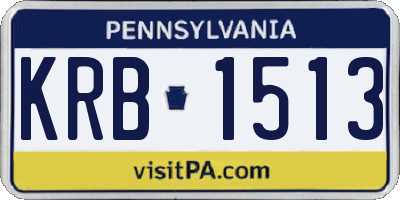 PA license plate KRB1513
